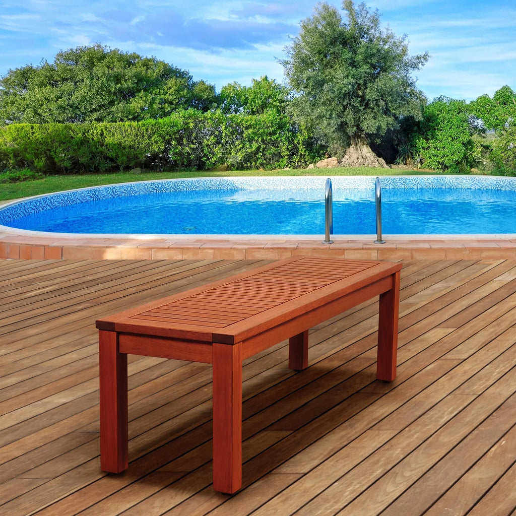 design Eucalyptus and Brown Richfield Backless exterior Patio Bench Living 52"