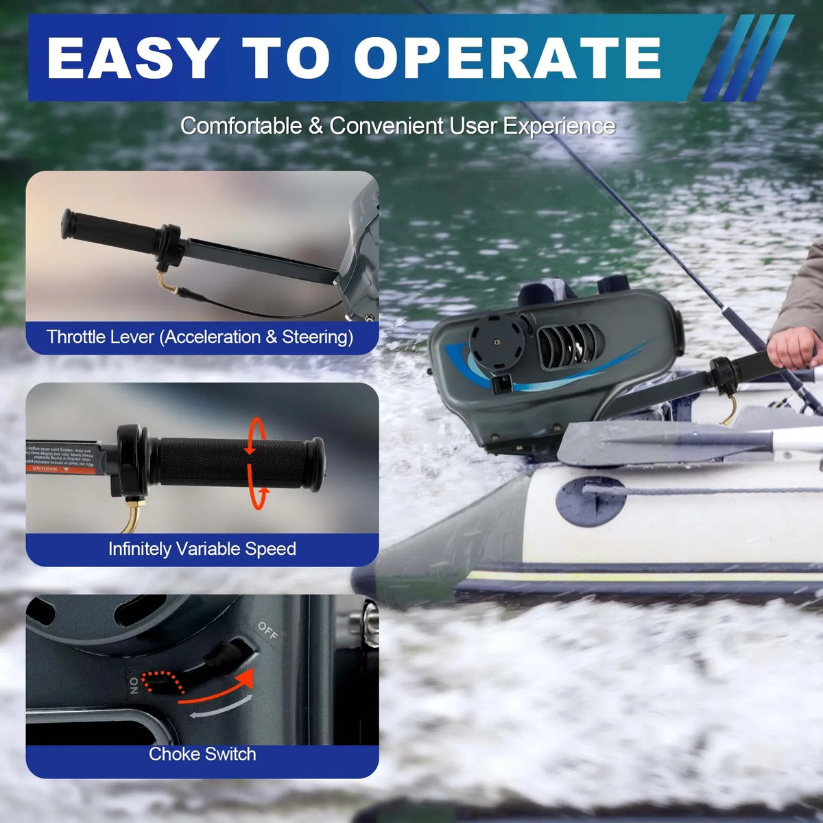 2 W/CDI Boat Stroke 3.5HP WUZSTAR Outboard Cooling System Fishing Engine Motor liquid