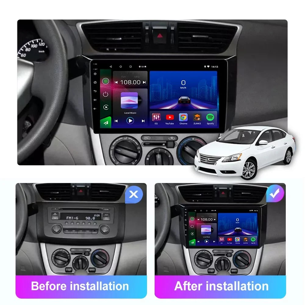 GPS with Backup Stereo JMANCE 10 2012-2018 for Sylphy 2+32GB Navigation Camera Nissan Android Car Sentra