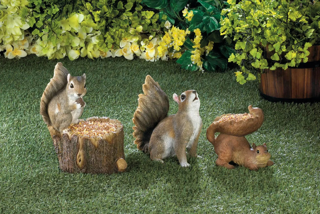7" & exterior - Zingz Thingz Brown Woodland Bird - Squirrel Feeder