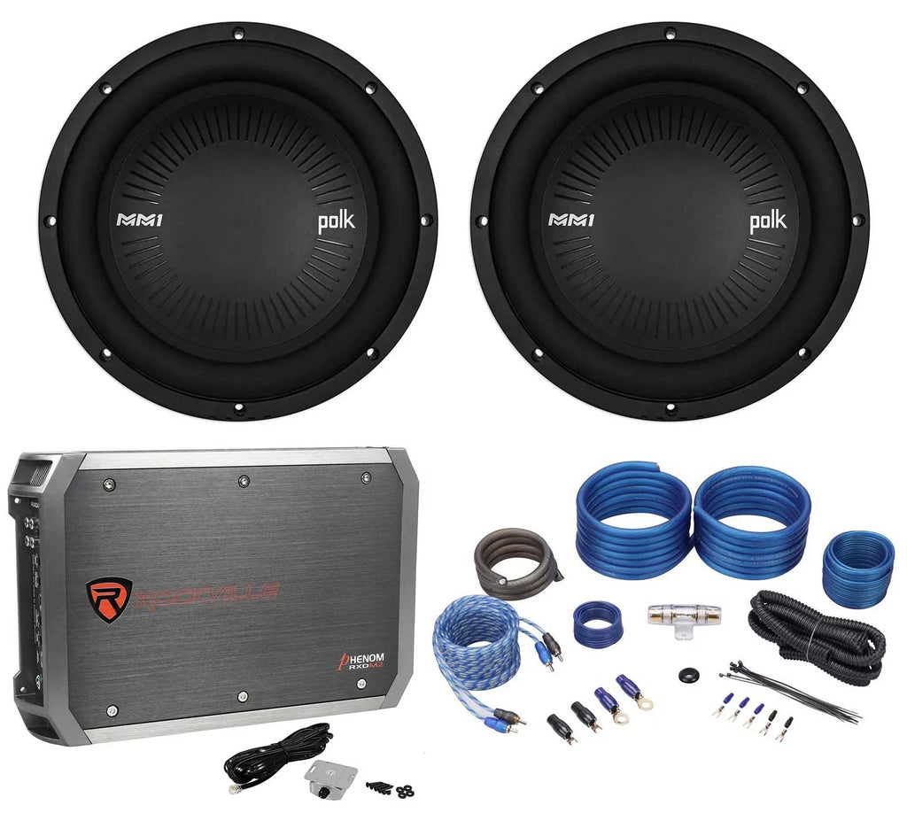 Watt Audio Polk Car Kit MM1042DVC 10” Subwoofers+Mono (2) Amplifier+Amp 2400