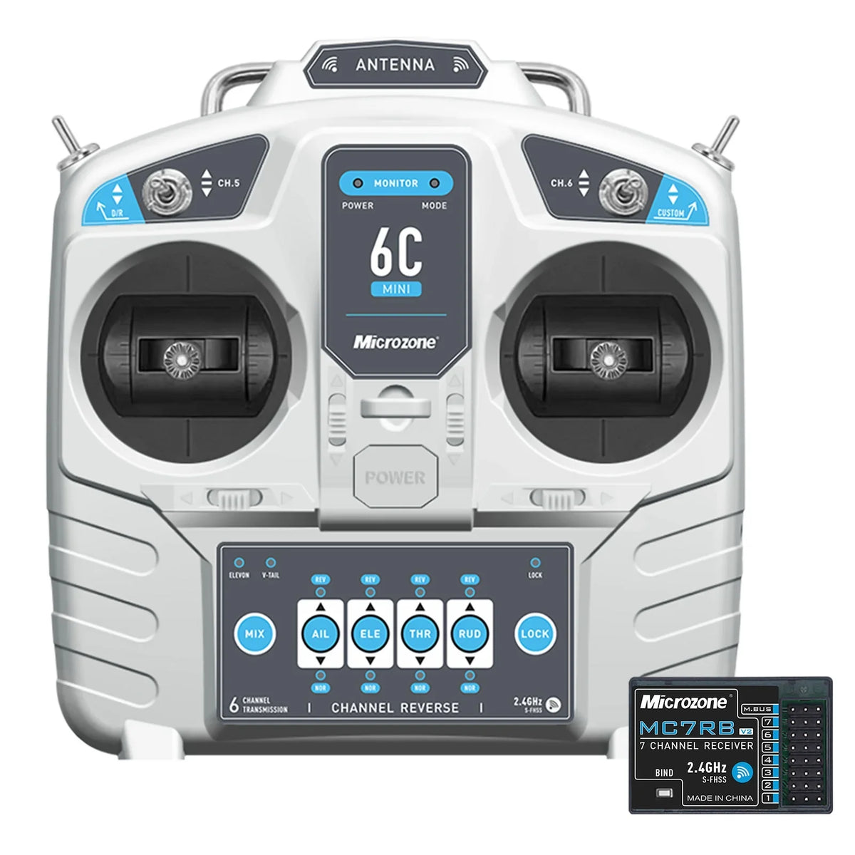 Multirotor Drone RC Car Controller Microzone Helicopter for Remote Airplane 6CH Boat 2 Mode