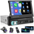 Backup Camera Auto Android Radio Auto with Car Touchscreen HD DIN Player Bluetooth Stereo Carplay 1 Link Function, Universal FM Mirror 7" LED Retractable 12 Podofo Single Video