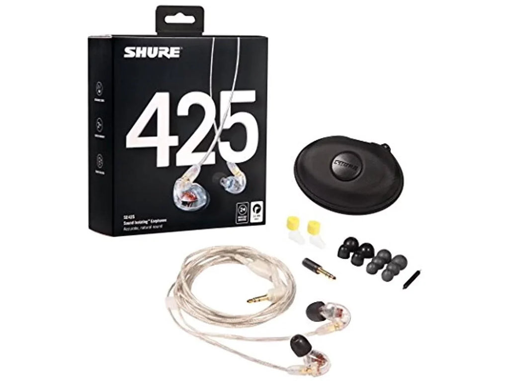 Clear In-Ear Driver Earphones - Dual Sound Shure Isolating SE425 Pro