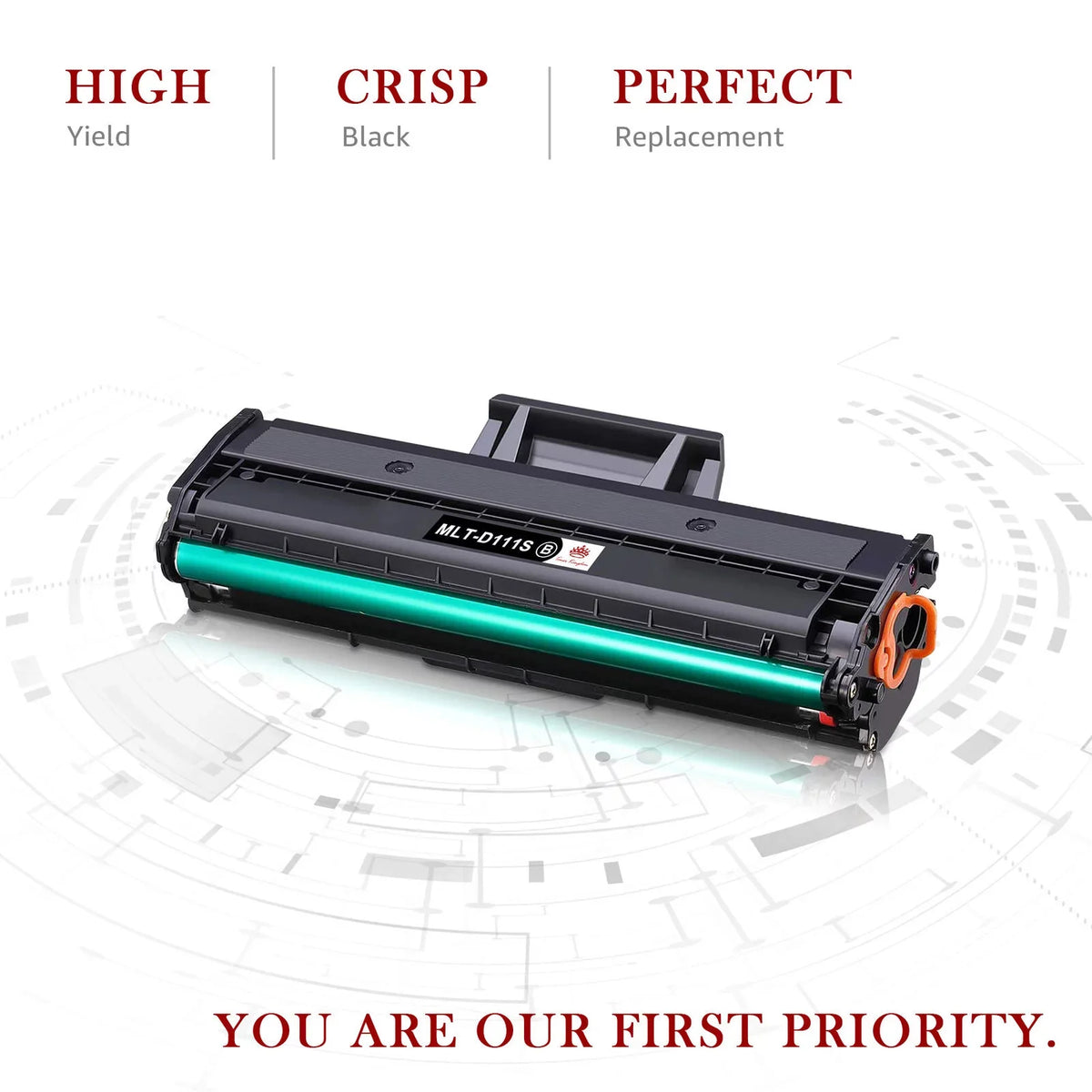 for Xpress M2020W M2024 Compatible Replacement Toner Tonerkingdom M2026W M2070W Chip Cartridge M2070F Ink SL-M2020 M2070FW MLT-D111S With 2-Pack Printer (Black) M2022W