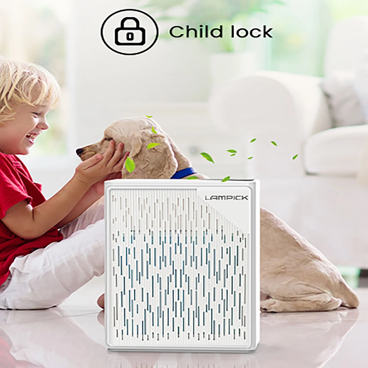 Sq HEPA ft, Purifier 99.97% LAMPICK Filter, Pet Remove up 1076 Hair of to Air with Smoke Cleaner Air