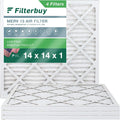 AC 14x14x1 Air Pleated Filters (4-Pack) 13 Filterbuy MERV HVAC Furnace