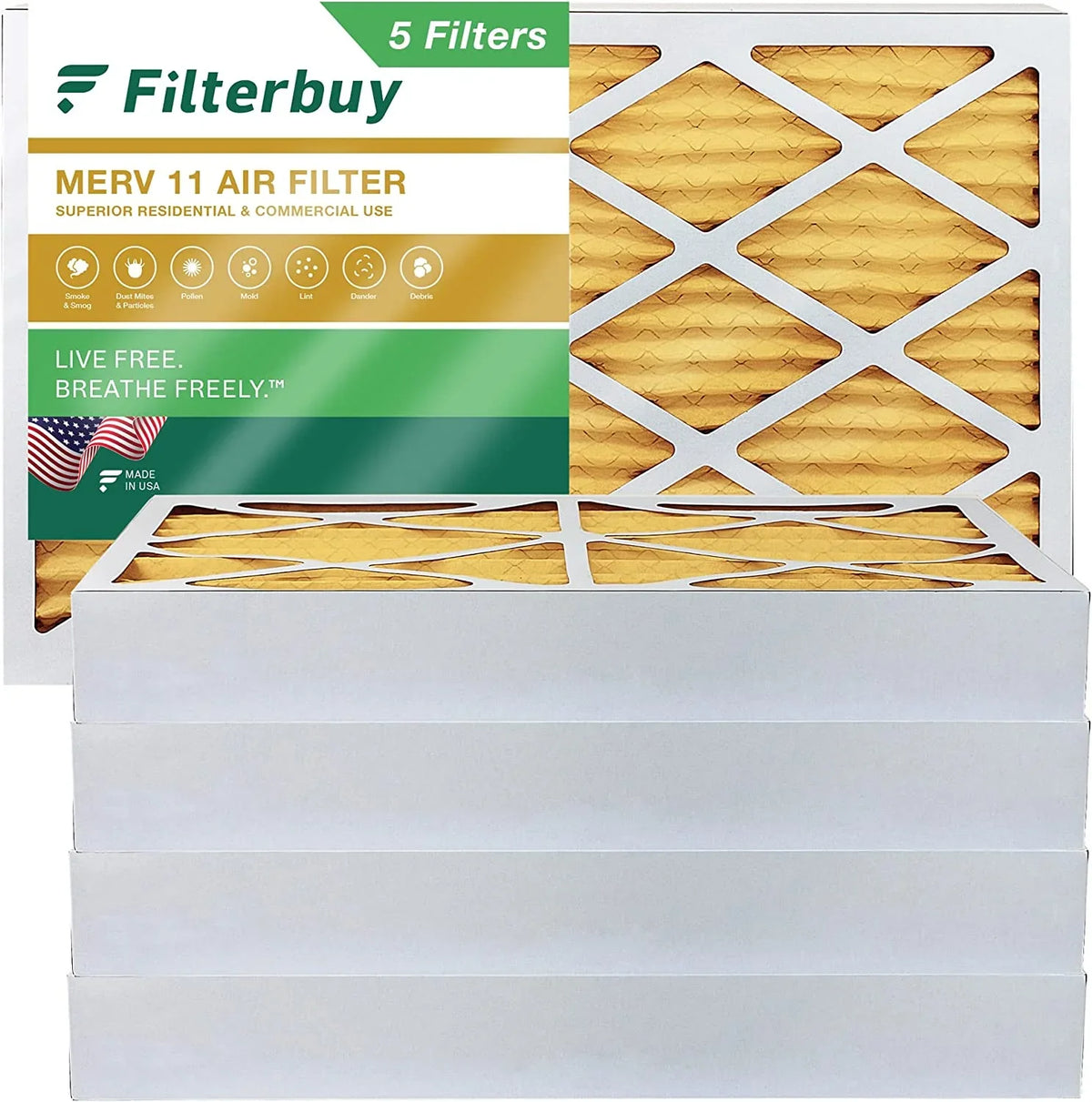 8x20x4 Pleated Furnace Air HVAC (5-Pack) MERV Filterbuy AC Filters 11