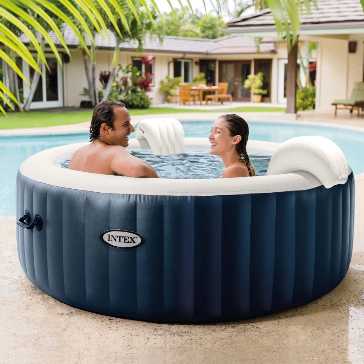 Bubble Tub Portable Inflatable w/ Intex Bundle Hot PureSpa Deluxe Jet Plus