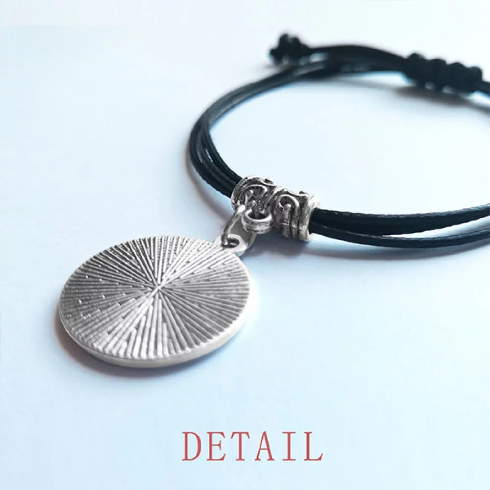 Amusement Outline Facilities Rope Jewelry Leather Black Wristband Park Bracelet