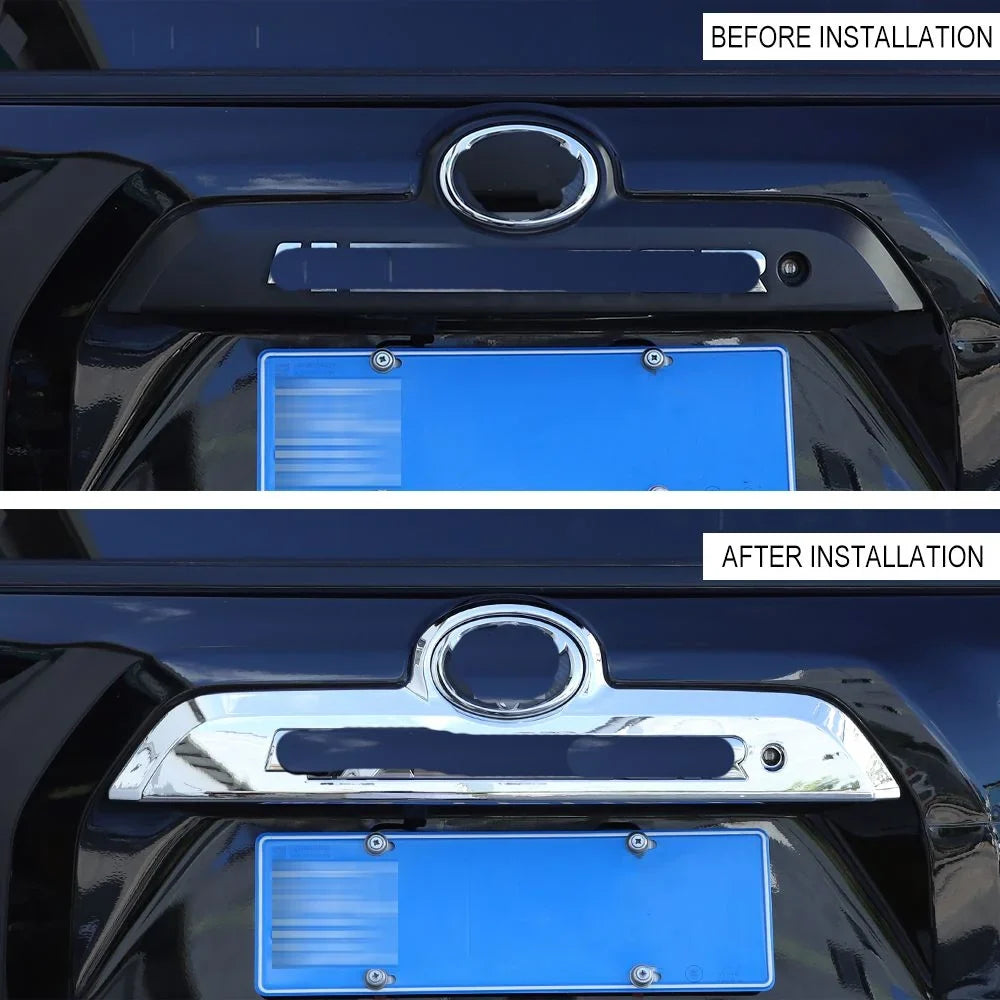 Panel Decor Handle Tailgate Trunk Teledu Cover 4Runner Rear Chrome Trim Door
