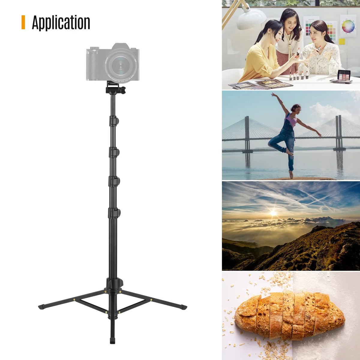 Cameras Stick to Includes Smartphones, for Holder, and 2-in-1 - Supports Camera Shutter 3KG, Selfie Andoer Action Tripod up and Phone Bracket, Phone 168cm/66in Action Mirrorless Remote Cameras, and