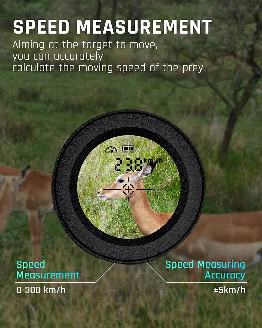 M1000 with Ashfly Finder - Clear Mode, for Range 6X Measurement Magnification, Hunting, Golfing Slope, Rangefinder USB Golf Alert, Golfing, 5 & with Accurate Vibration 1100Y Measurement, Charging,