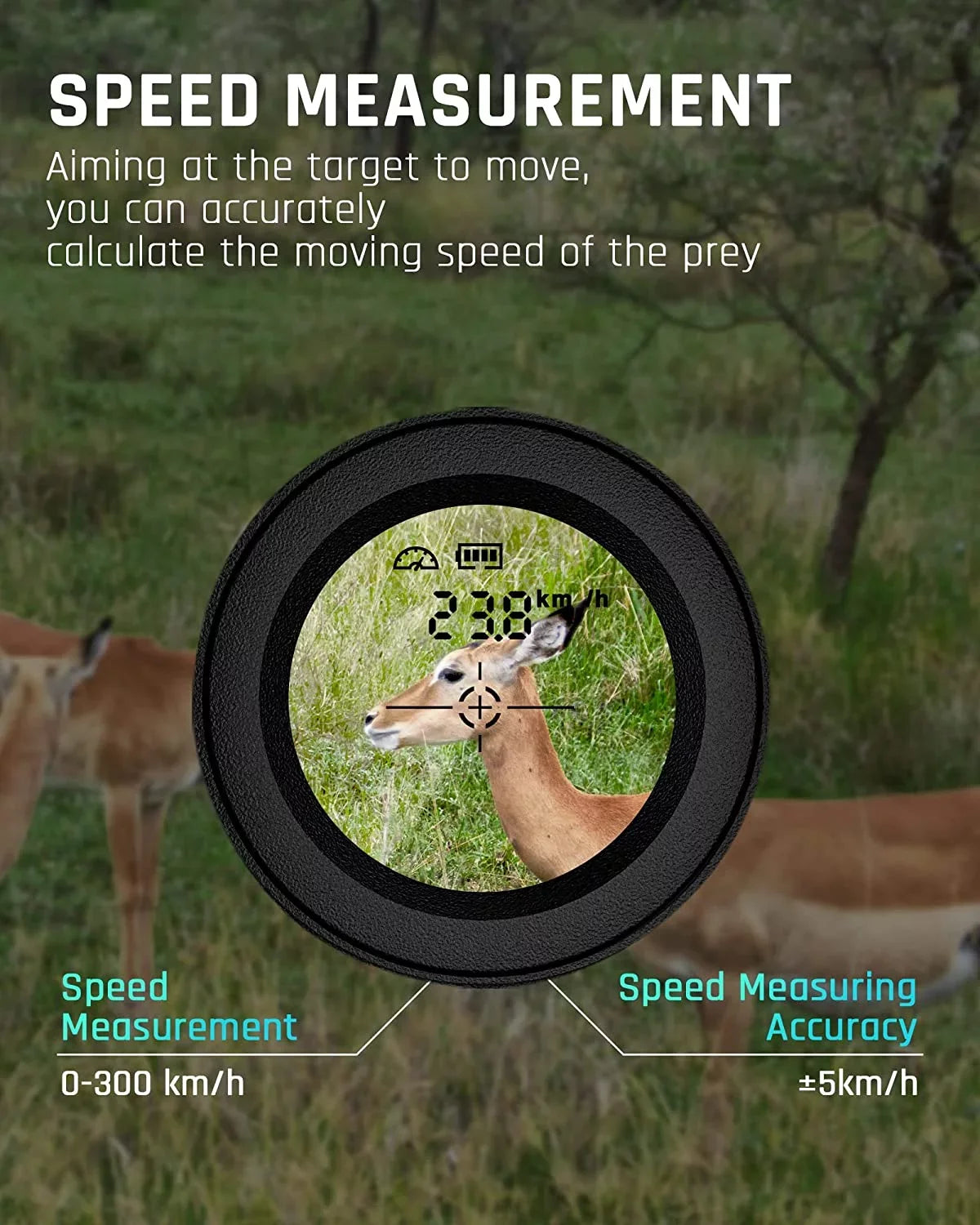M1000 with Ashfly Finder - Clear Mode, for Range 6X Measurement Magnification, Hunting, Golfing Slope, Rangefinder USB Golf Alert, Golfing, 5 & with Accurate Vibration 1100Y Measurement, Charging,