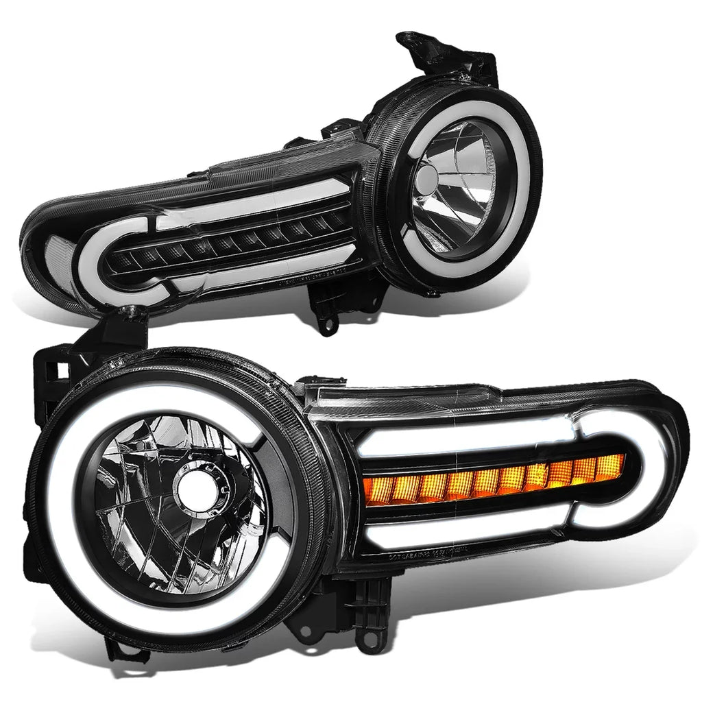 HL-LB-FJC07-BK-CL1 For 11 LED Cruiser 13 Motoring 12 Turn Front Pair Corner 2007 to DNA Bumper 09 Signal Lamps Headlight Toyota DRL+Sequential FJ 2014 10 Black/Clear 08