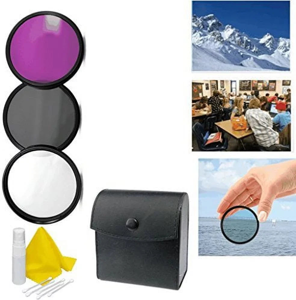 55mm Kit Multiple A6000 3-Piece Filter Kit + 3pc Cleaning Alpha Coated Appropriate