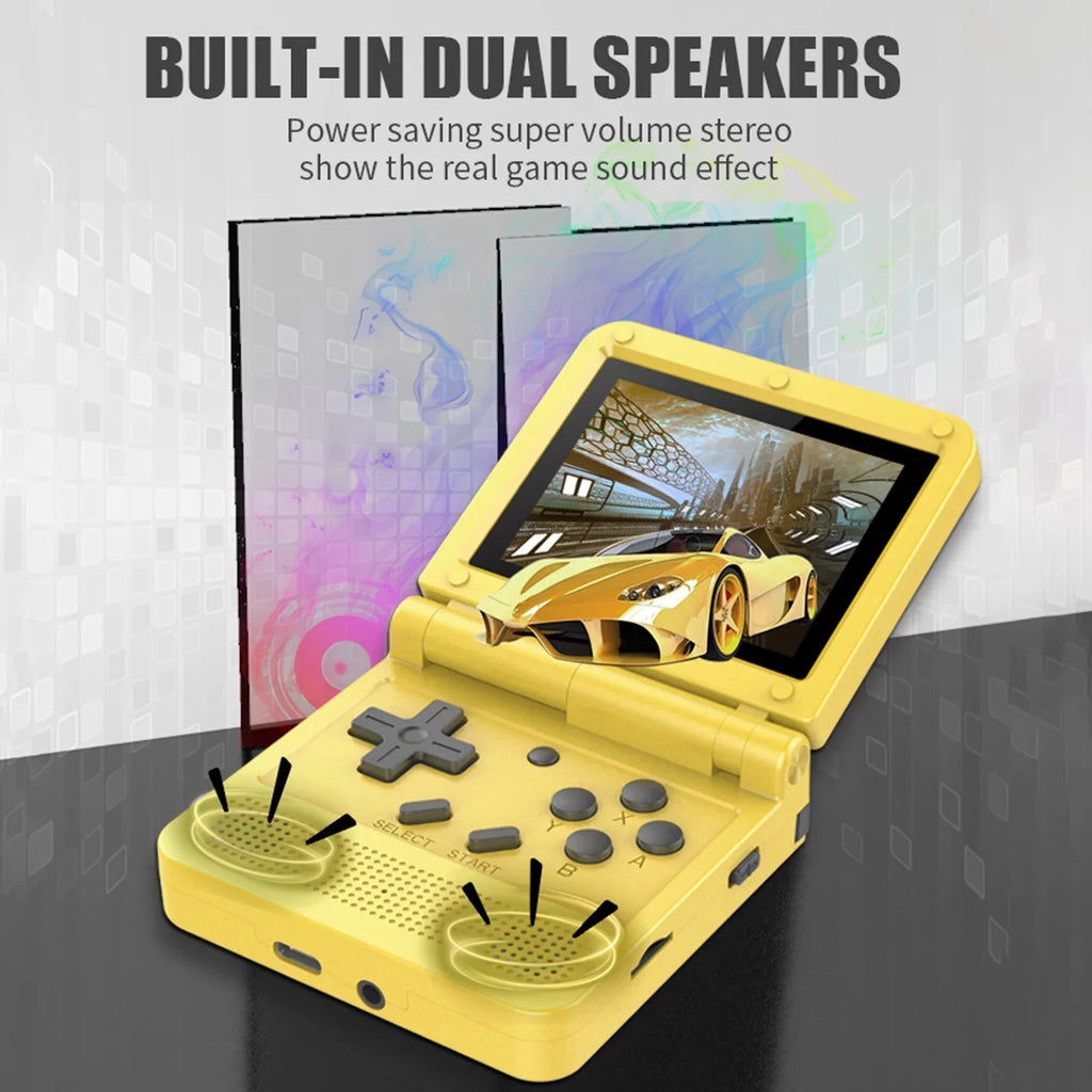 Flap Emulators, Powkiddy Game Screen, Folding Console, Portable for Endless and Rechargeable Design, Mini 15 Handheld 3.0-inch Gaming IPS