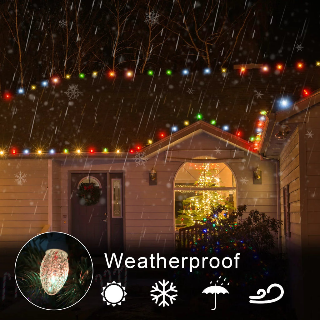 Changing Light 23ft Bulbs String C9 LED Color Lights Christmas Lights exterior, 20 Eva's Waterproof