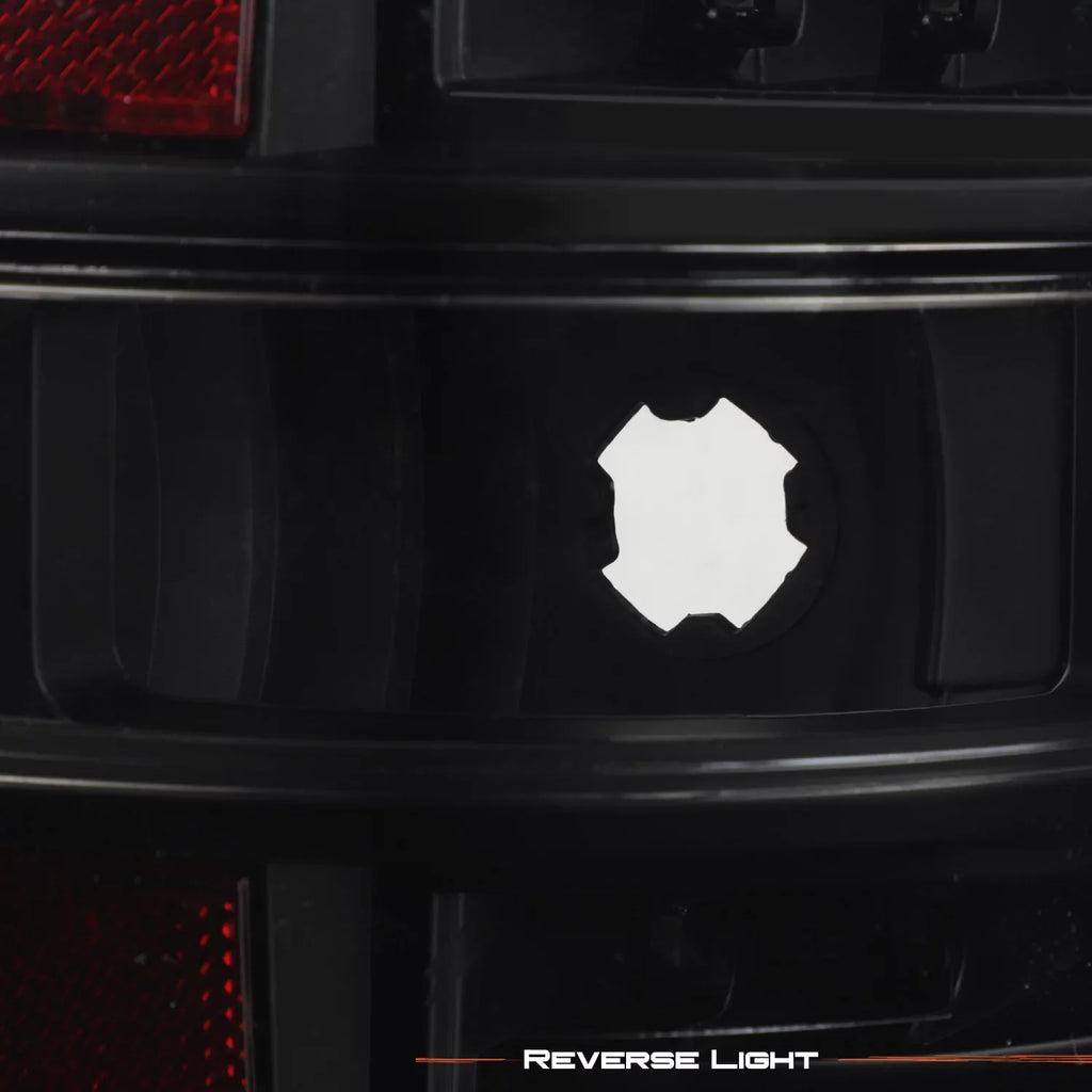 Bar] Black LED Dual Tail F150 AKKON F-150 Lamp Smoked + Smoke Halo Fits [C-Light - 2009-2014 Headlights Projector Combo