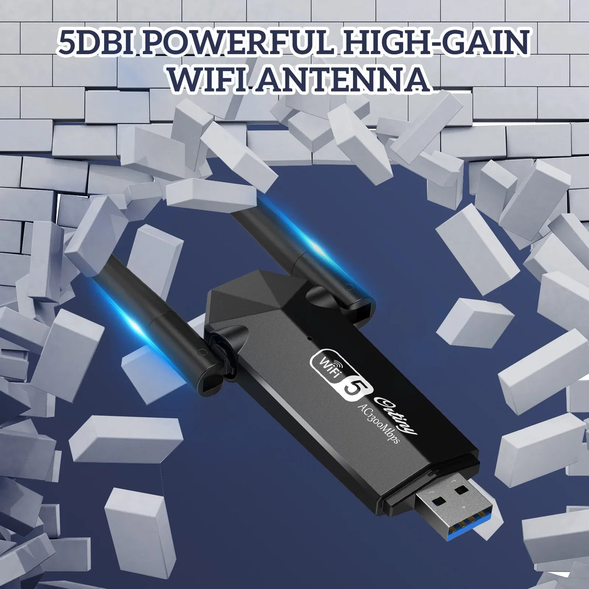 Dual Windows WiFi Network Dongle WiFi 11/10/8/7, for Mac OS USB Adapter Laptop Desktop Dual 1300Mbps USB Ortiny Wireless WiFi Adapter, Wireless PC, Band 10.9-10.15 for 5G/2.4G Supports Band Adapter