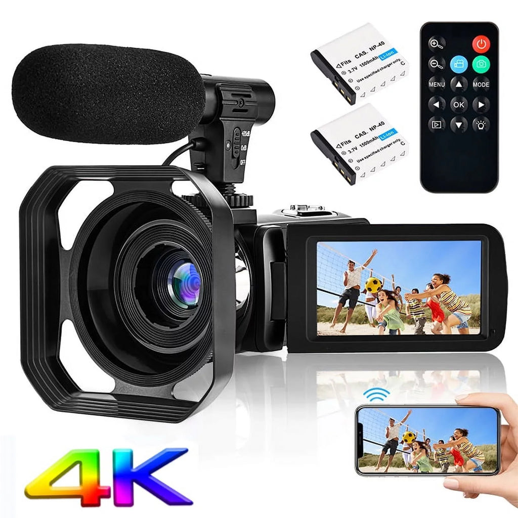 Youtube Screen Camera Camera Control 3.0" IPS Wifi 4K for Video Camera & Vlogging Camcorder 48MP Ultra Microphone HD Touch Remote Digital with