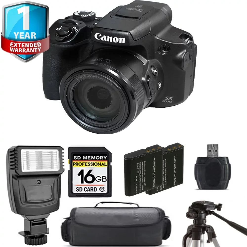 Camera Canon Extra 1 SX70 + + Warranty PowerShot HS Digital Battery Yr Flash+