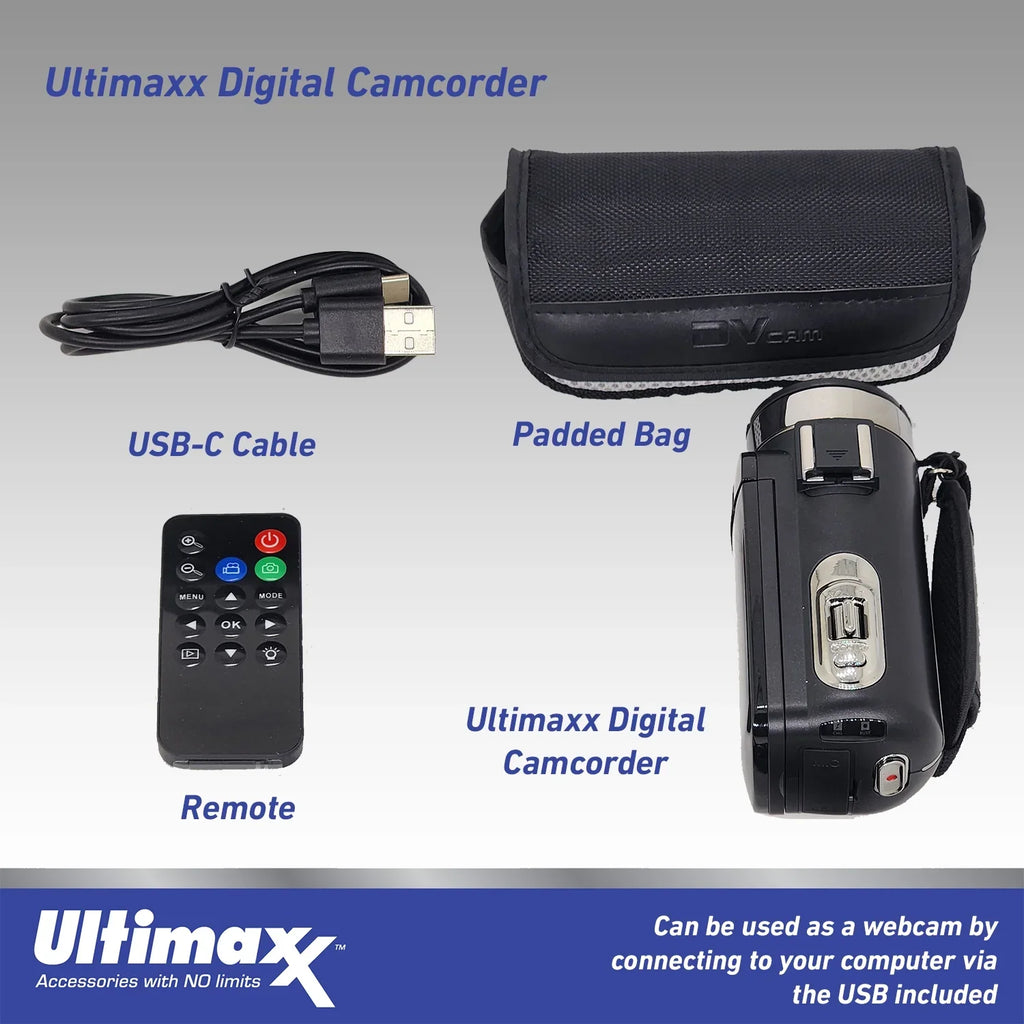 Vlog Ultimaxx Light LED 4K Bundle 42MP Ultra HD with Camera Video Camcorder