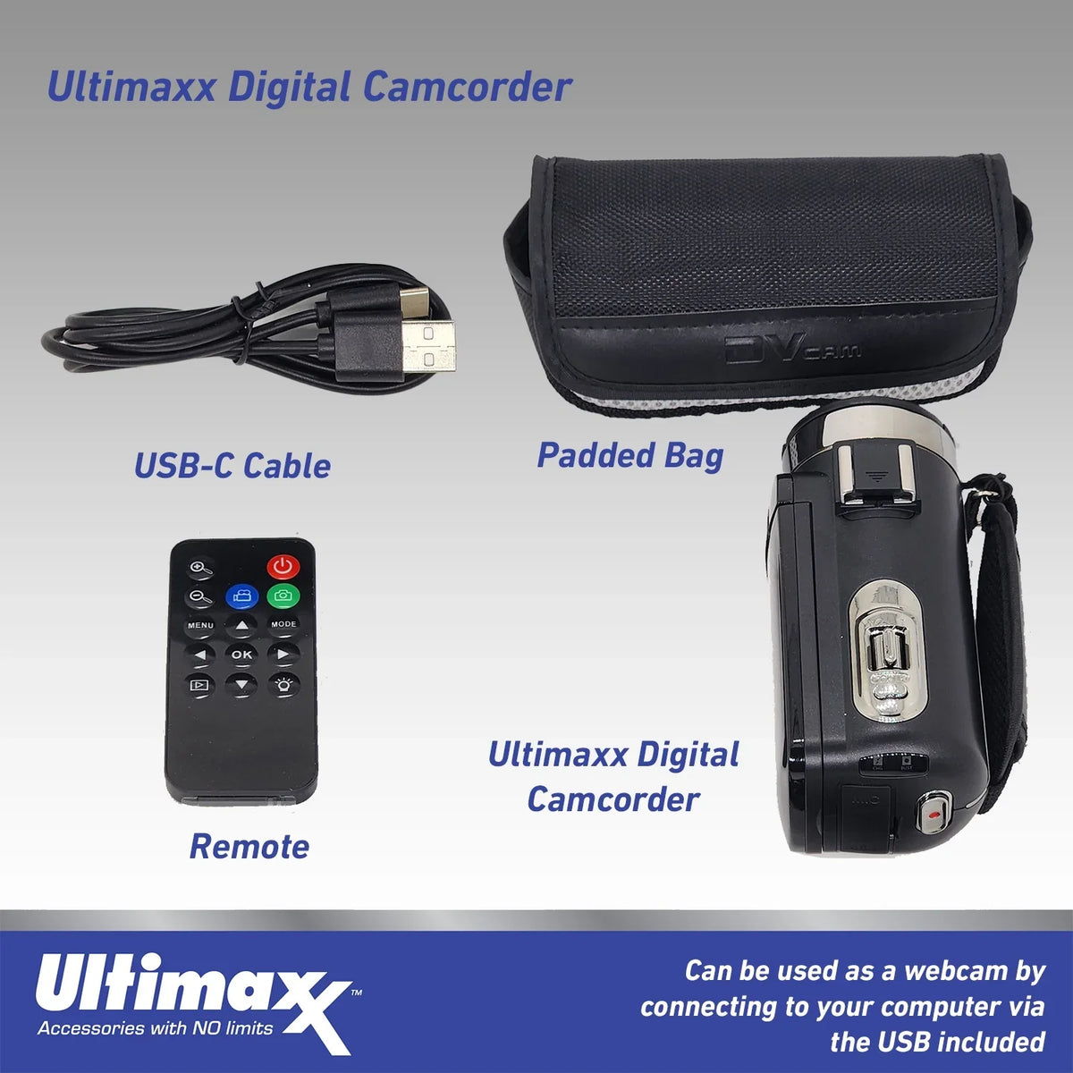 Vlog Ultimaxx Light LED 4K Bundle 42MP Ultra HD with Camera Video Camcorder