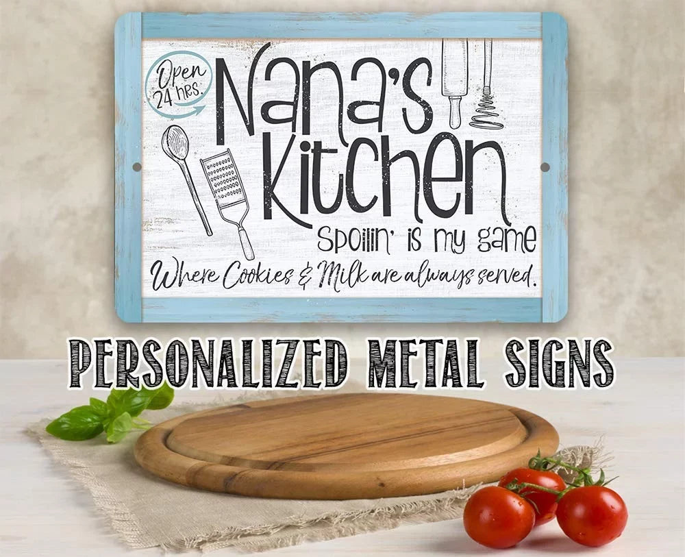 Gift Great (12" Housewarming - Makes Sign Indoor/exterior Nana's - 18") Durable - Sign a Metal Under $25 Kitchen and Kitchen - Metal Use Decor x