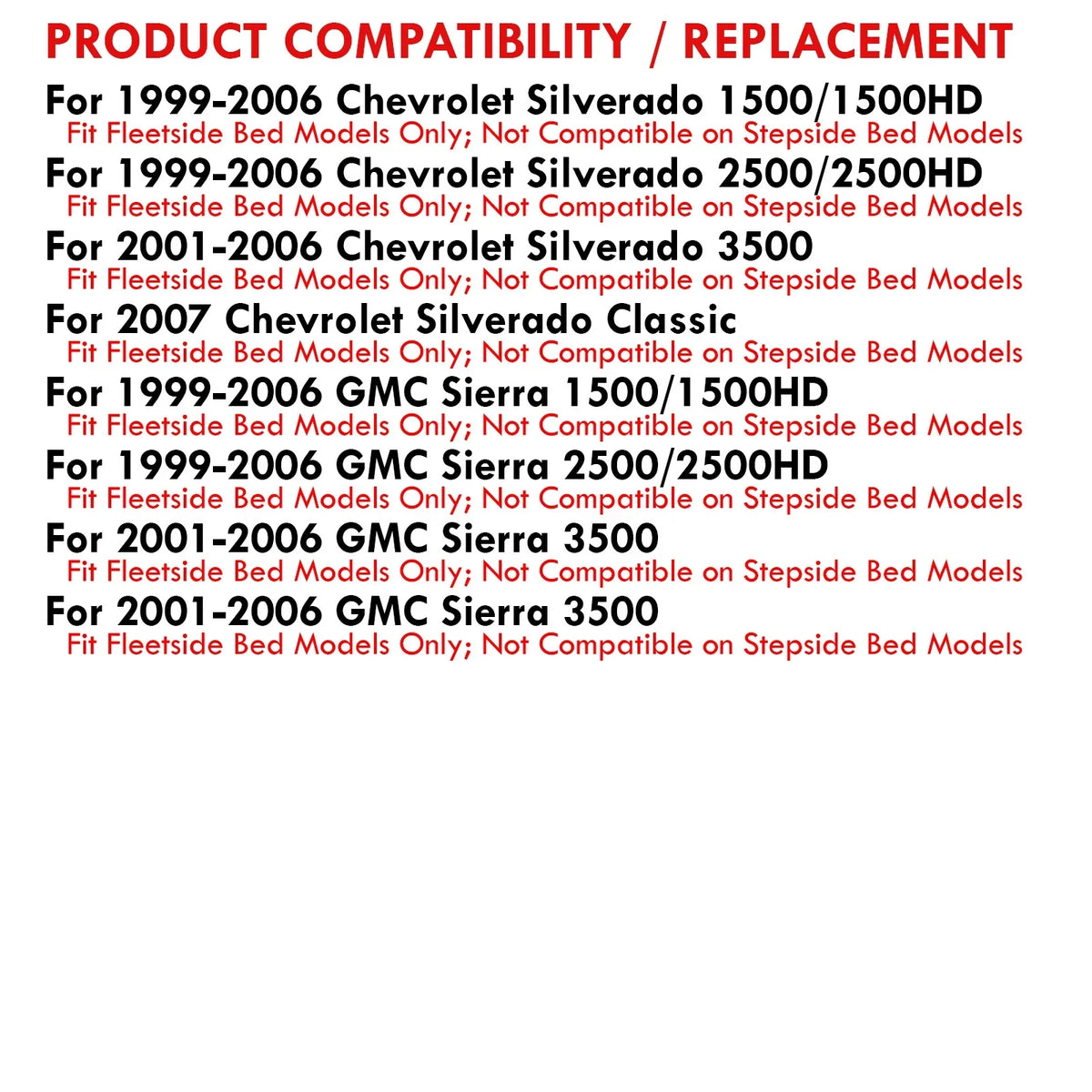 Distributors 2004 Chevy Compatible/Replacement Pair Black Lamps 2001 2003 AJP LED Smoked For Brake 1999 Fleetside Signal Stop Lens 2005 GMC 2006 2000 Tail 2002 Silverado Housing Driving Lights Sierra