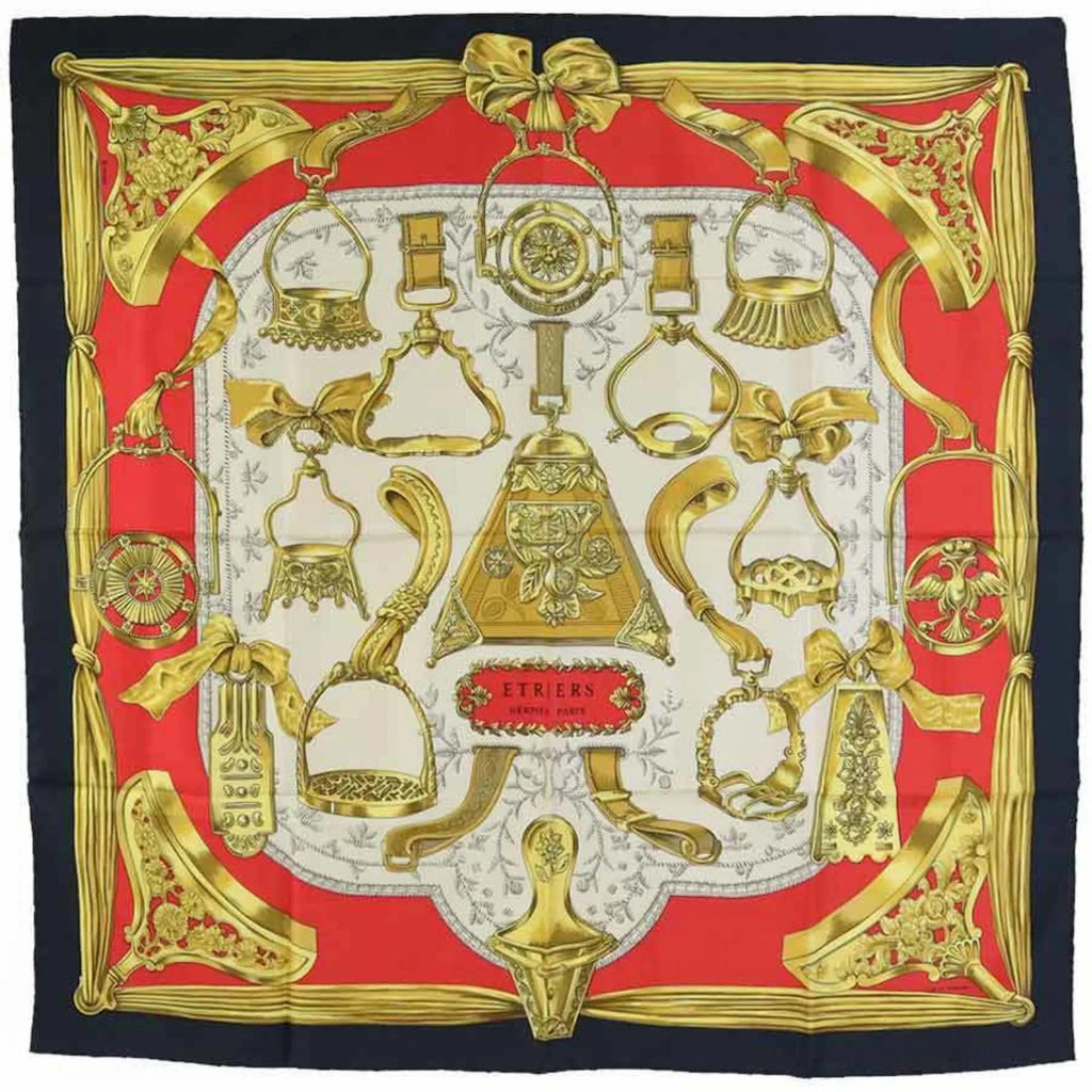 Silk Muffler Carre90 (Good) HERMES Multicolor ETRIERS Ladies Pre-Owned Scarf