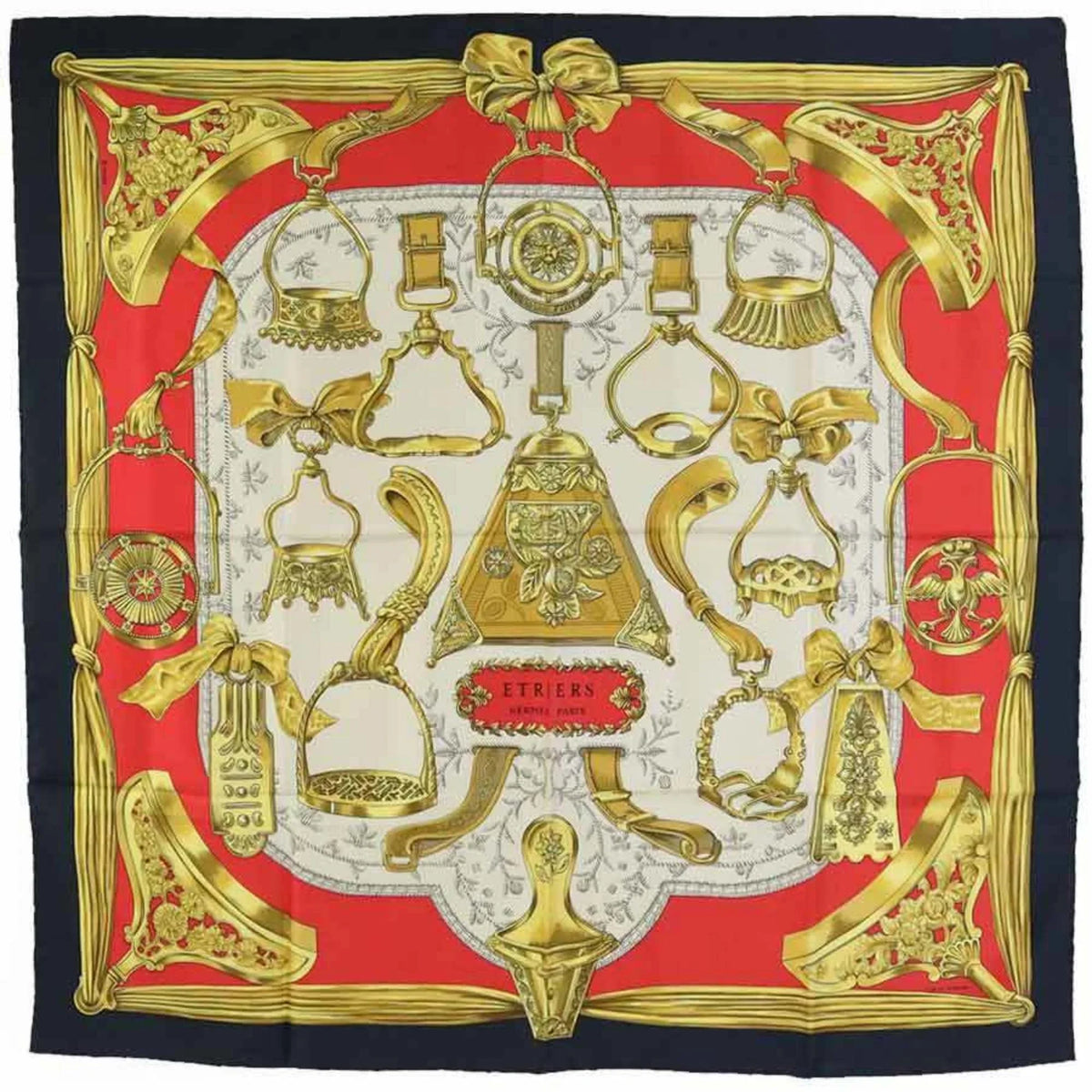 Silk Muffler Carre90 (Good) HERMES Multicolor ETRIERS Ladies Pre-Owned Scarf