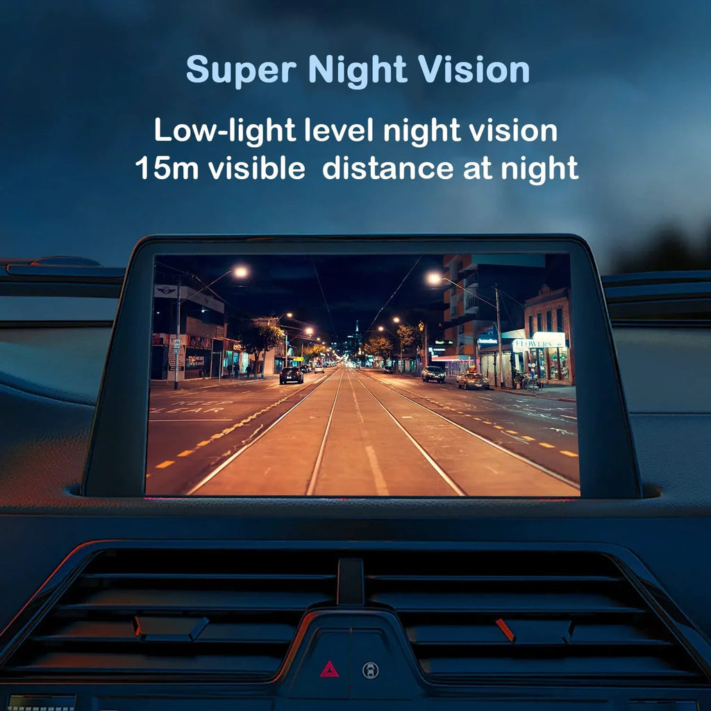with Frame Compatible CAR910X CAM123 Waterproof Plate Jensen CAR710X Vision Camera Night CM901MIR Rear CAR110W View License Angle CMR2720 CDR7011 Backup Radio 170° CAR910W HD CAR710 Car CAR8000