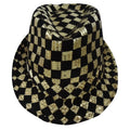 Gold Checkerboard Fedora Hat