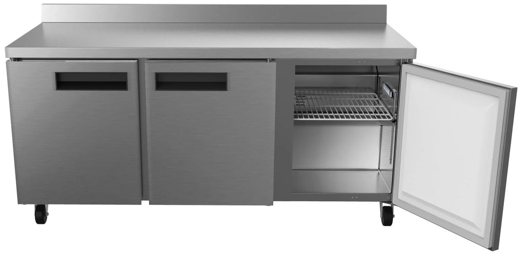 in Cu. Commercial KoolMore 72 Refrigerator Steel, in. Worktop Stainless Three Door ft. 16.9