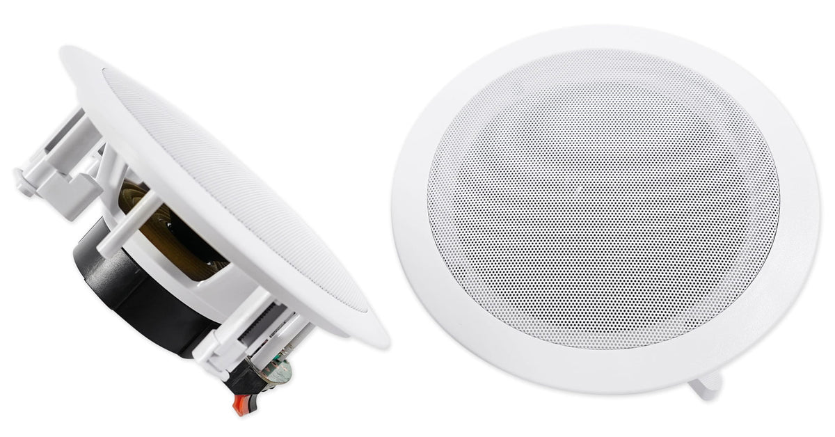 LED Receiver+(8) Ceiling 6.5" Theater Amp/Home Rockville White Speakers Tube