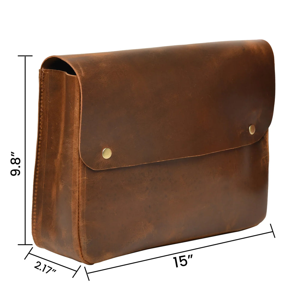 Portfolio File MacBook Case Sleeve Leather Document Grain Folder Top Holder Envelope Folio