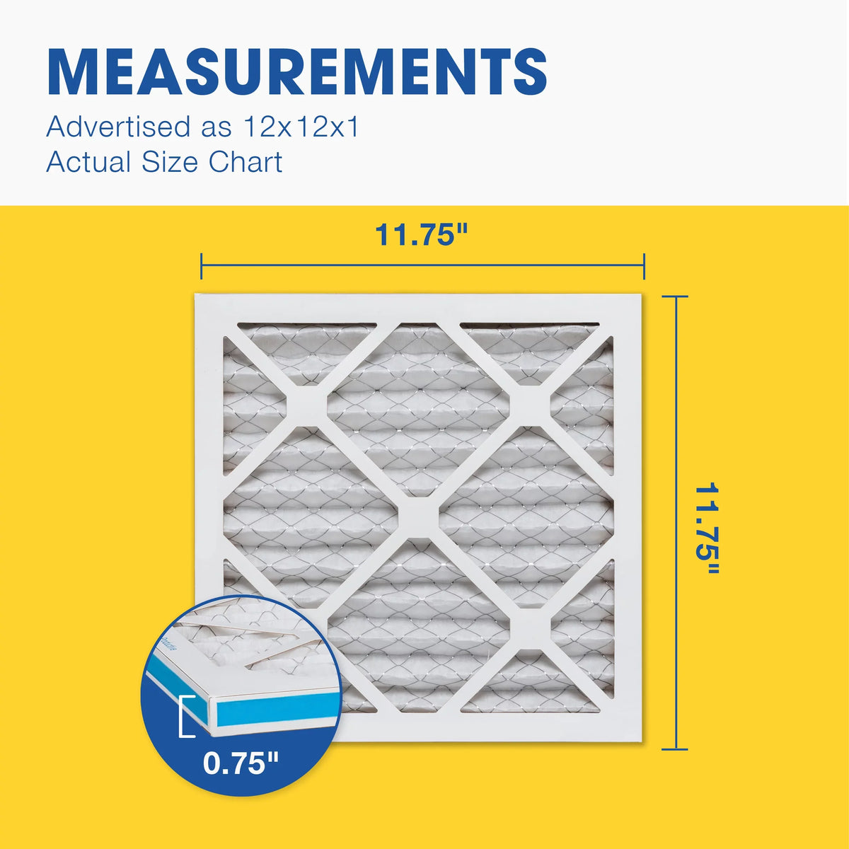 Air Air Filter, Pack 12x12x1 Furnace 4 11 Pleated AC Filter, Aerostar MERV