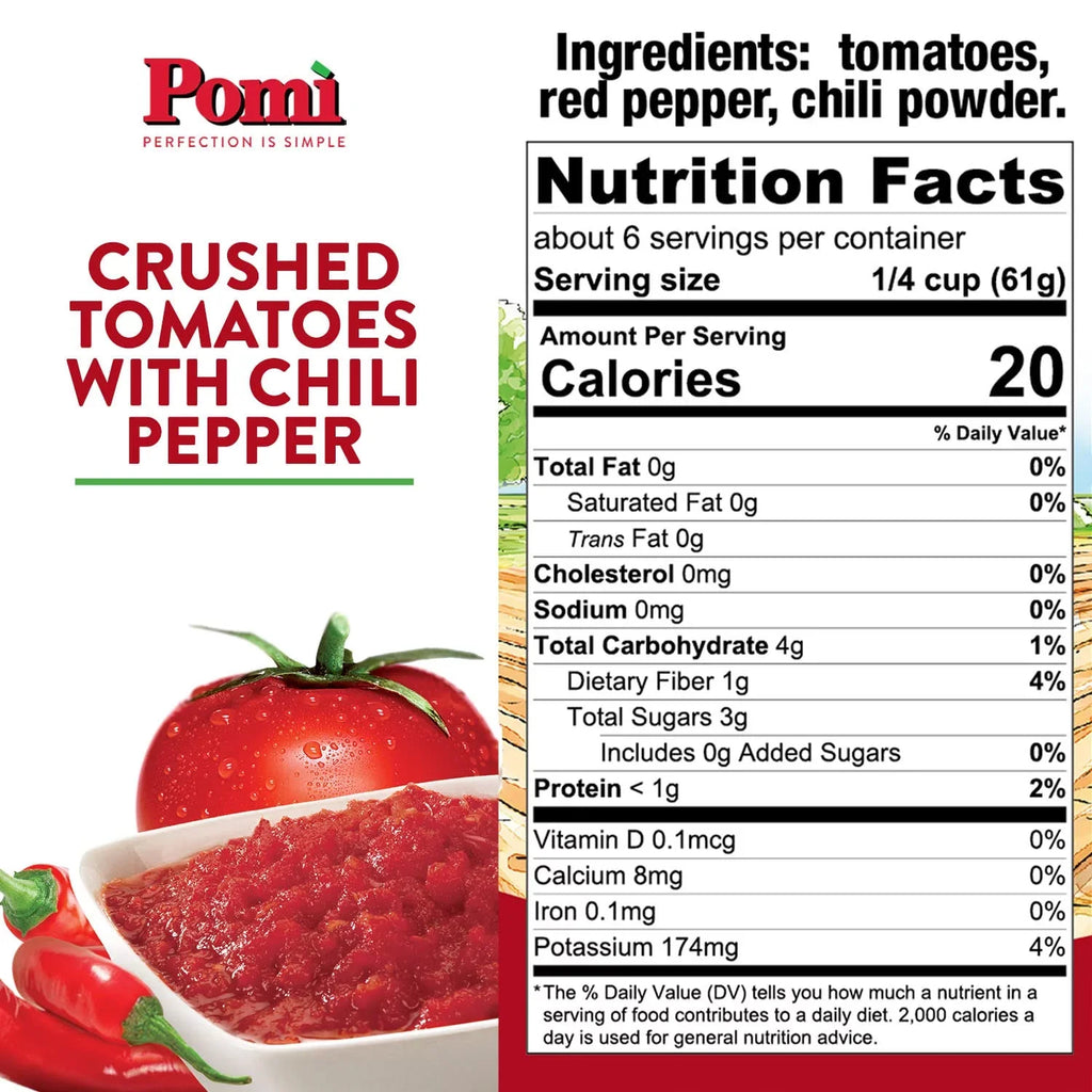 with - of Crushed 12) Pomì (Pack Chili 13.8oz Pepper Tomatoes