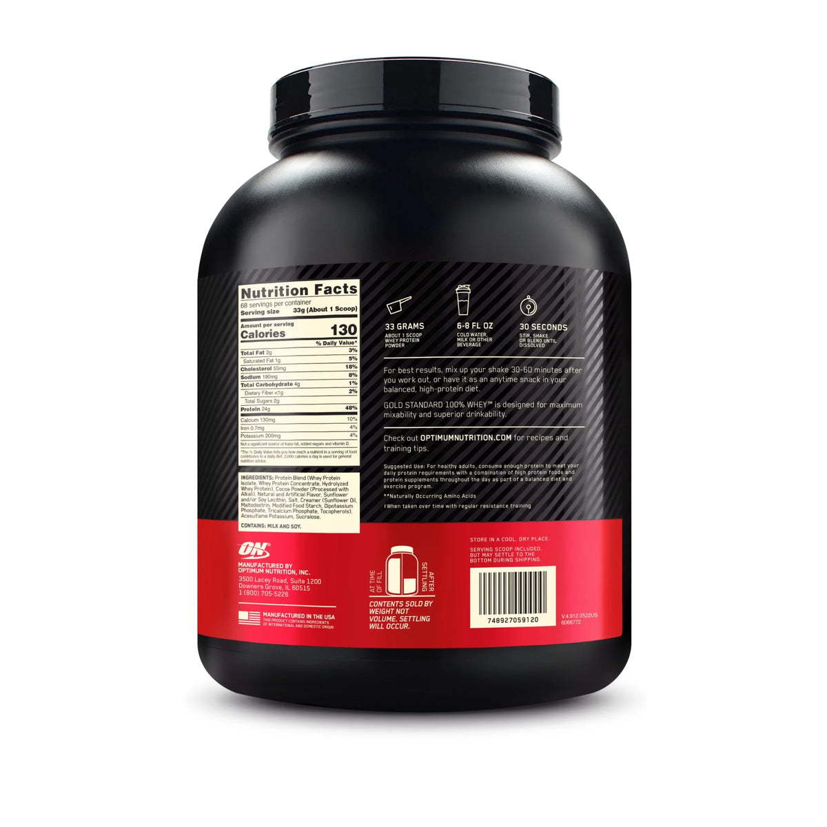 Butter, Gold Protein Peanut lb, 5 Optimum Chocolate Servings Nutrition, 100% 68 Standard Powder, Whey