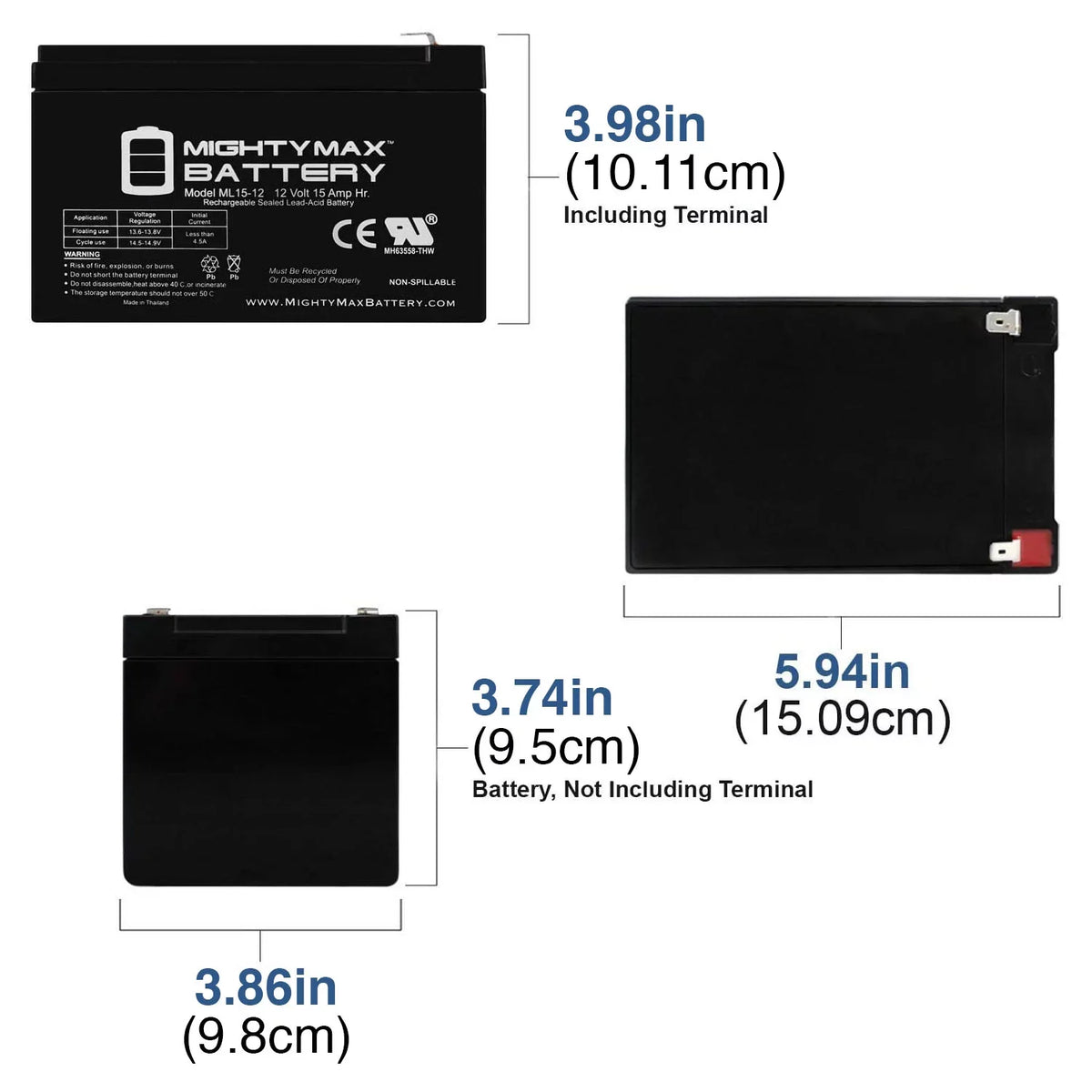 F2 Electric 500W Replacement Scooter 12V Battery EVO for 15AH