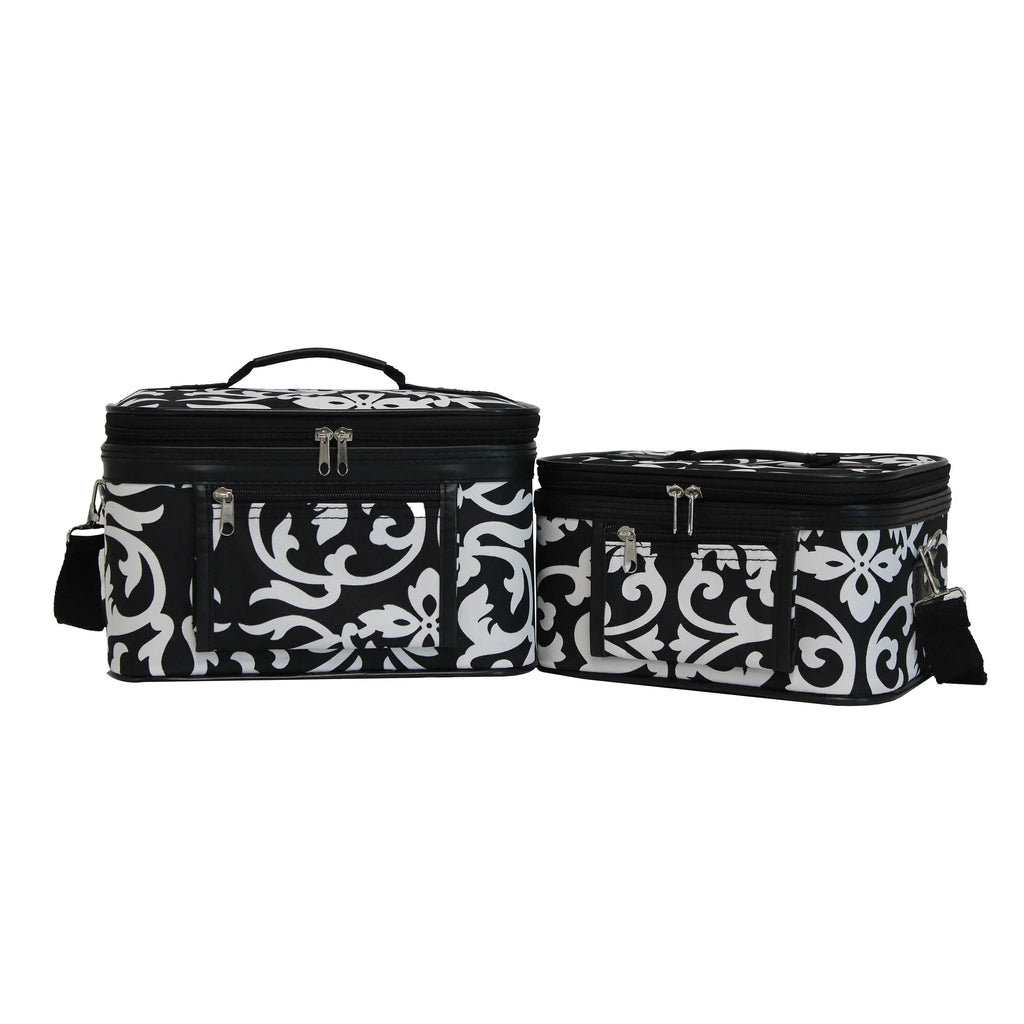 World Set Traveler Damask Case - Trim Cosmetic 2-Piece Pink