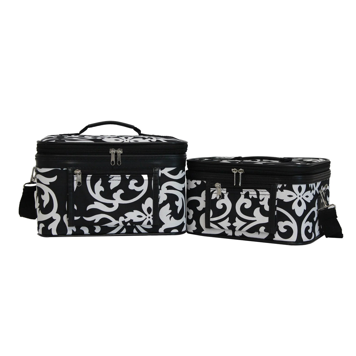 World Set Traveler Damask Case - Trim Cosmetic 2-Piece Pink