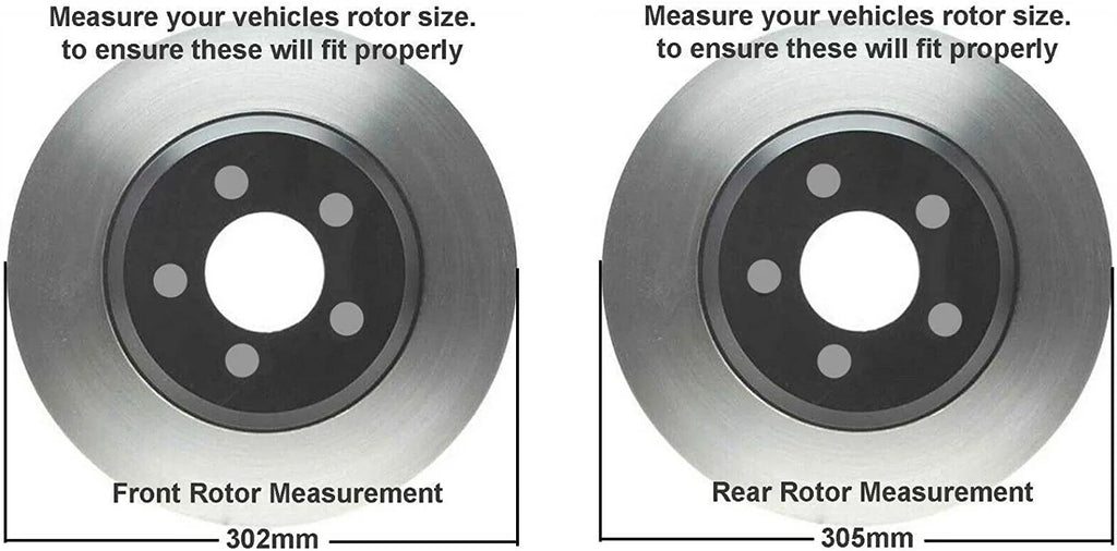 Rear Brake Journey & C/V Pads - Country Front Ram Axle Town Brakes Rotors Detroit Brake Grand & Routan Caravan Drilled Replacement & Slotted 12" Ceramic [11.98" Chrysler Kit for Dodge Rotors]