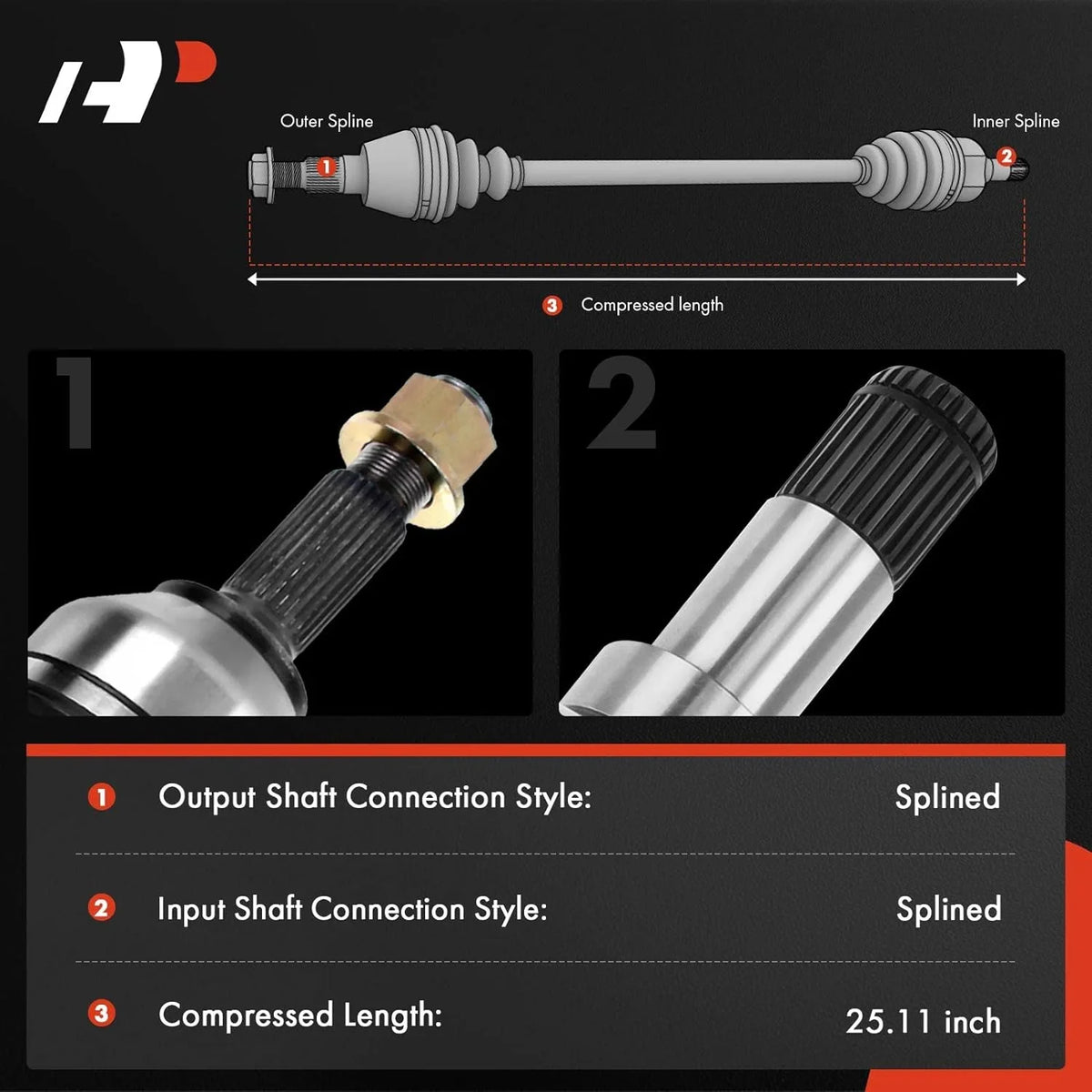 with Right Replace# Passenger 1700-701225 2013 Axle Shaft 2014, Compatible 2012 Raptor 2011 A-Premium Assembly SVT F-150 2010 Side, CV Front