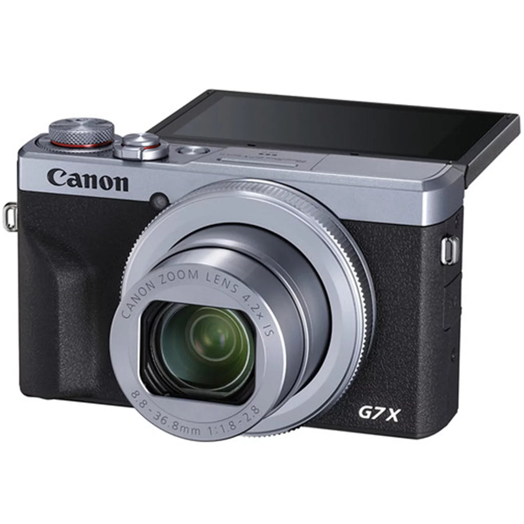 (Silver) Bundle + with Card + Tripod III ZeeTech Camera X Mark G7 Canon Pieces 64GB Professional 2 Digital SanDisk Case Memory + PowerShot