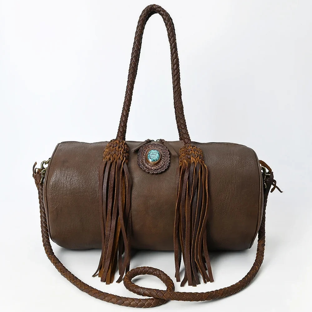 Duffel women western AD purse handbag Genuine bag Leather