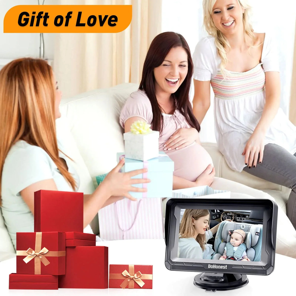 Baby Two and with -V33 Night Backseat Facing Camera Camera Plug Crystal Rear Play Rotating Camera Monitor 3 Mins 1080P: Install Car Kids Baby HD DoHonest Vision Easy 360&deg; Car