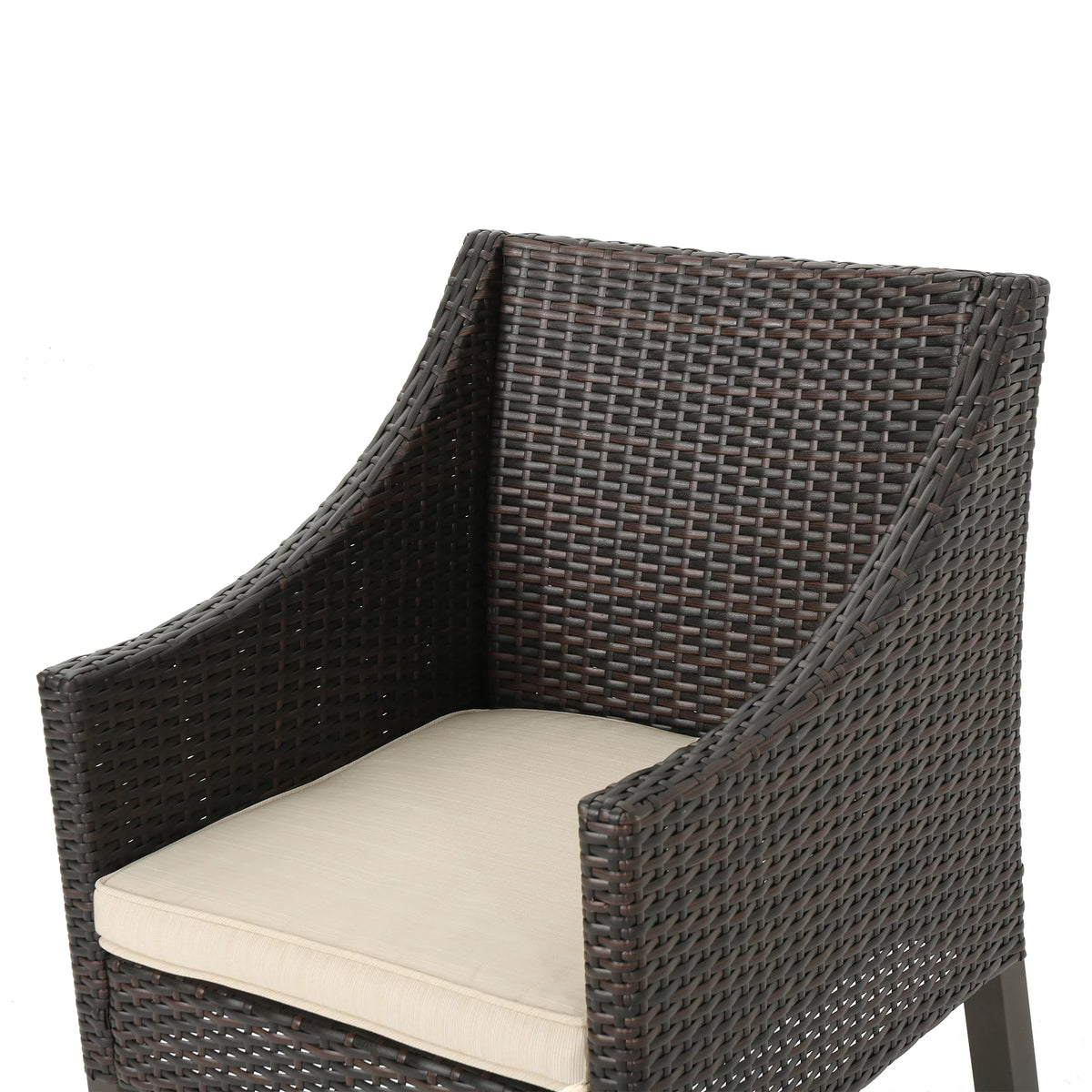 Wicker Rectangular Cushions, 9 exterior Noble Dining with Multibrown, Piece Arcadia Set Beige House