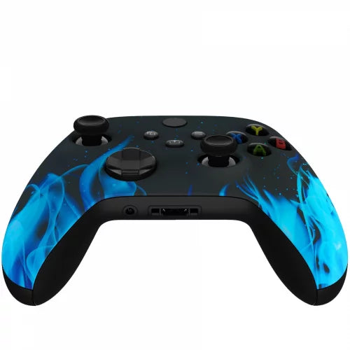 LED Flames Blue One / Custom Touch With White Controller Rapid Modded Fire X Soft Series Xbox
